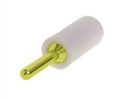 Picture of BANANA PLUG 2mm WHITE RND GOLD PLATED