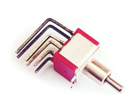 Picture of MINI TOGGLE SWITCH DPDT R/A (ON)-OFF-(ON)
