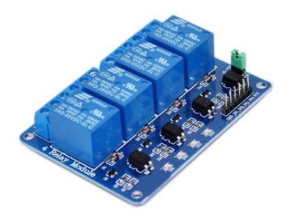 Picture of 4-CH RELAY 5V COIL, BLUE, TRIGGER LOW,