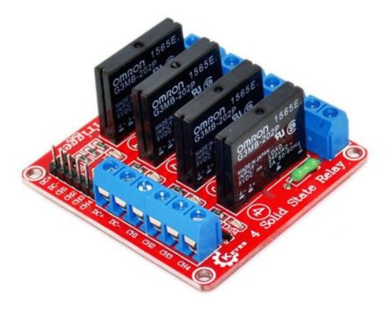 Picture of 4-ch SOLID-STATE 5v RELAY RED PCB 240V 2A