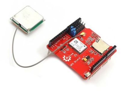 Picture of GPS SHIELD BOARD W/ SD CARD SLOT AND AERIAL