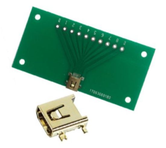 Picture of MINI USB 8-PIN SMT BREAKOUT PC BOARD 60x30mm