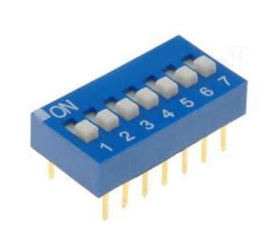 Picture of DIP SWITCH STD 7POLE 100mA 7.62mm BLUE