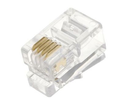 Picture of RJ9 PLUG MODULAR 4-WAY 4-POLE FOR FLAT CABLE
