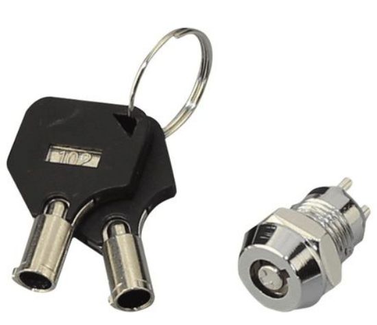 Picture of MINI BARREL KEY LOCK SWITCH ON-OFF KEY=102