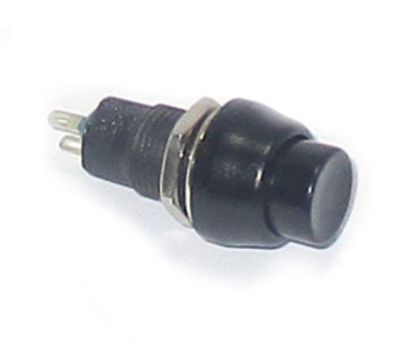 Picture of PUSH BUTTON SWITCH N.O. SPST 3A BLACK SOLDER M10 D=15mm