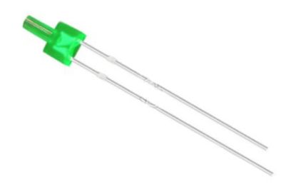 Picture of LED 2mm DI-GREEN FLATTOP ROUND 400-600mcd 120DEG
