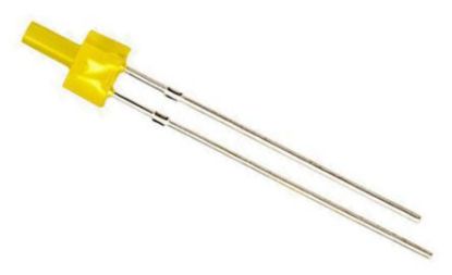 Picture of LED 2mm DI-YELLOW FLAT-TOP ROUND 590nm 7mcd 70-DEG