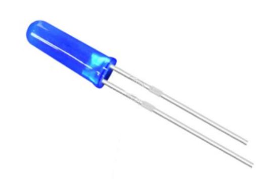 Picture of LED 5x16mm BLUE RND HIGH HEAD 1000-2000mcd 90D