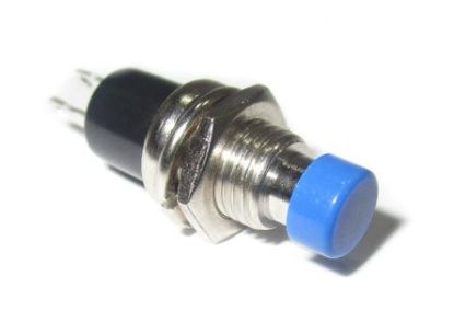 Picture of PUSH BUTTON SWITCH N.C. SPST 0.5A/250V BLUE SOLDER M7