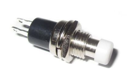 Picture of PUSH BUTTON SWITCH N.C. SPST 0.5A/250V WHITE SOLDER M7