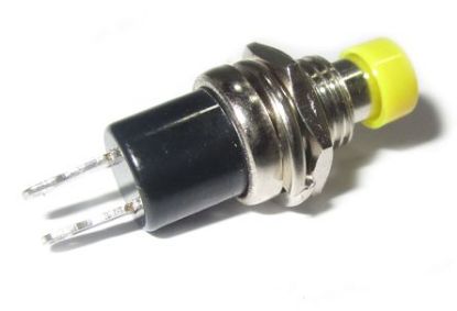 Picture of PUSH BUTTON SWITCH N.C. SPST 0.5A/250V YELLOW SOLDER M7