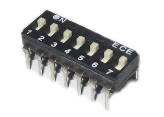 Picture of DIP SWITCH 7-POLE 100mA EXTENDED ACTUATOR