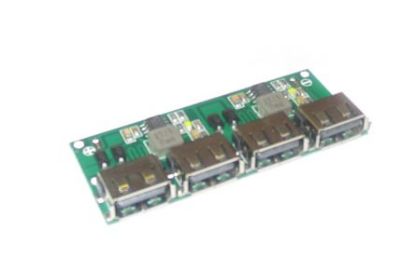 Picture of DC-DC CONVERTER MODULE 6-26V TO 4xUSB OUT 6A 28x66x8MM
