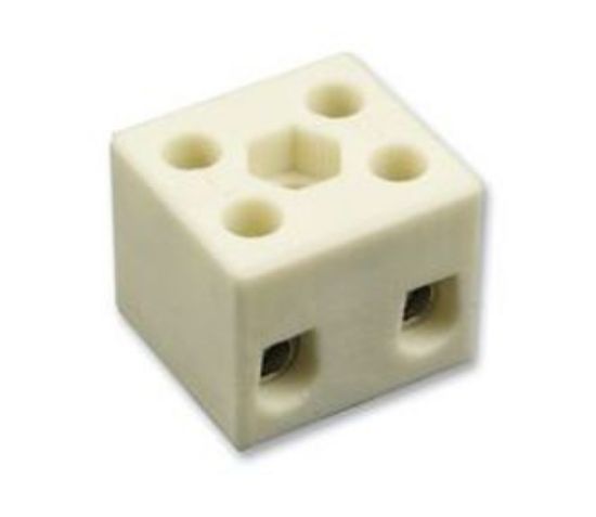 Picture of 2W IN-LINE 15A CERAMIC TERMINAL BLOCK P/MNT