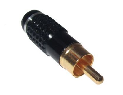 Picture of RCA PLUG 5mm IN-LINE METAL BLACK & GOLD