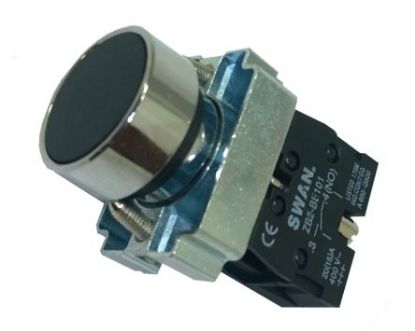 Picture of 22mm PUSH BUTTON FLUSH BLACK 220VAC NO