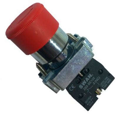 Picture of 22mm PUSH BUTTON RETURN RESET NC RED