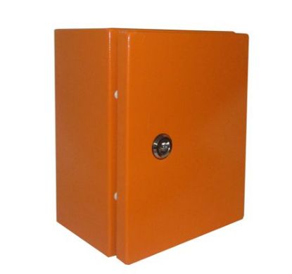 Picture of STEEL ENCLOSURE ORANGE LOCKABLE 1-KEY HOLE 700x500x250