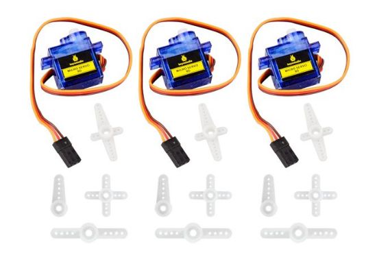 Picture of 3PCS MINI SG90 9G 90-DEG SERVO MOTOR BLUE