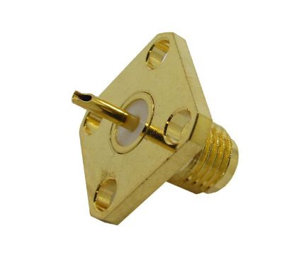 Picture of SMA-SOCKET P/M SQ 4 HOLE FLUSH, GOLD