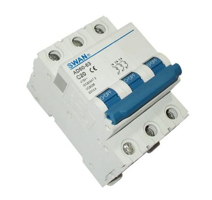 Picture of CIRCUIT BREAKER 6KA C CURVE 3P 20A