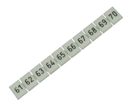 Picture of TERMINAL MARKER STRIP D/R 8.2mm 10 POLE No.61-70