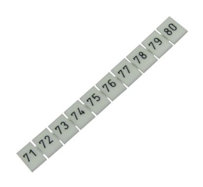Picture of TERMINAL MARKER STRIP D/R 8.2mm 10 POLE No.71-80
