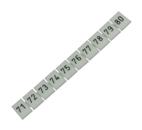 Picture of TERMINAL MARKER STRIP D/R 8.2mm 10 POLE No.71-80