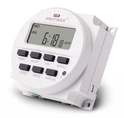 Picture of 12VDC DIGITAL WEEKLY PROGRAMMABLE TIMER 15A 60x60x32mm