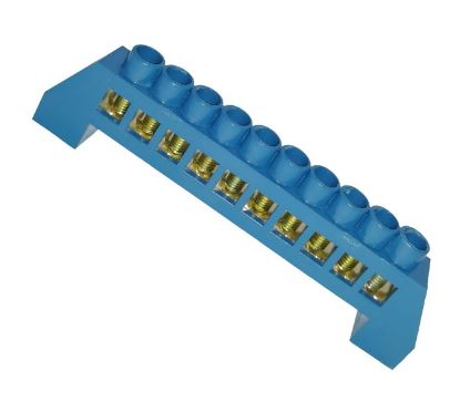 Picture of NEUTRAL BAR TERMINAL INSULATED 100A 10-POLE BLUE P/MOUNT