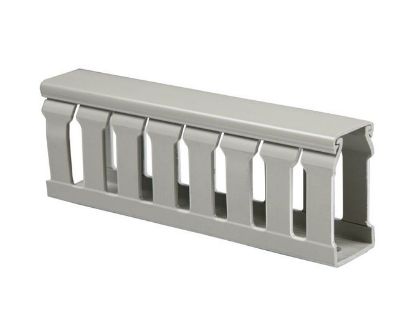Picture of PLASTIC TRUNKING SLOTTED 25X25X2m GREY NARROW