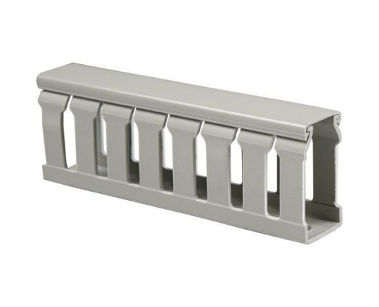 Picture of PLASTIC TRUNKING SLOTTED 25X25X2m GREY NARROW