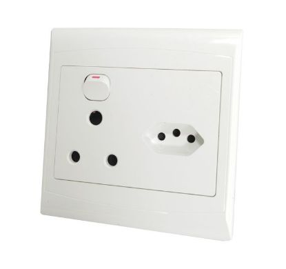 Picture of SINGLE WALL SOCKET + EURO 4x4 16A FLUSH MOUNT