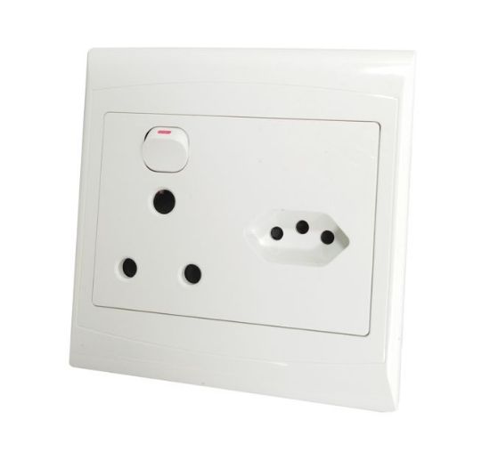 Picture of SINGLE WALL SOCKET + EURO 4x4 16A FLUSH MOUNT