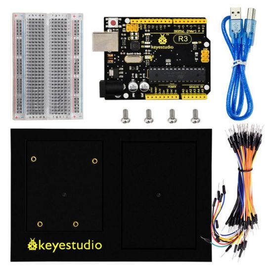 Picture of UNO R3+BREADBOARD+CHASSIS+65 WIRES+USB CABLE