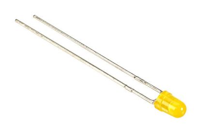 Picture of LED 3mm DIFUSED YELLOW LENS F/LESS 30mcd