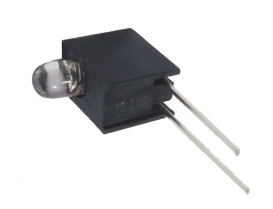 Picture of CLEAR BLUE 3mm LED IN R/A BLACK HOLDER