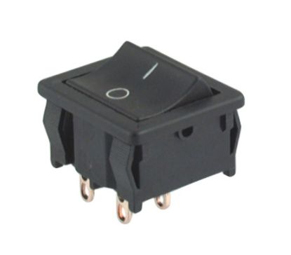 Picture of ROCKER SWITCH DPST 19x22 BK 6A SOL