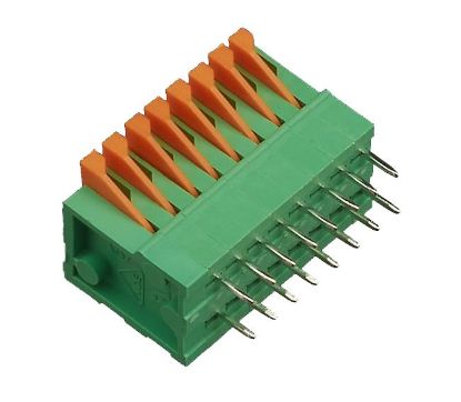 Picture of TERMINAL BLOCK 8W SPRING 6A SIDE PCB PINS