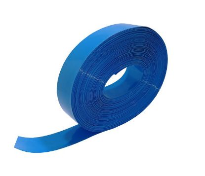 Picture of PVC SLEEVING HEATSHRINK 30mm BLUE FLAT=51 - DEBULK