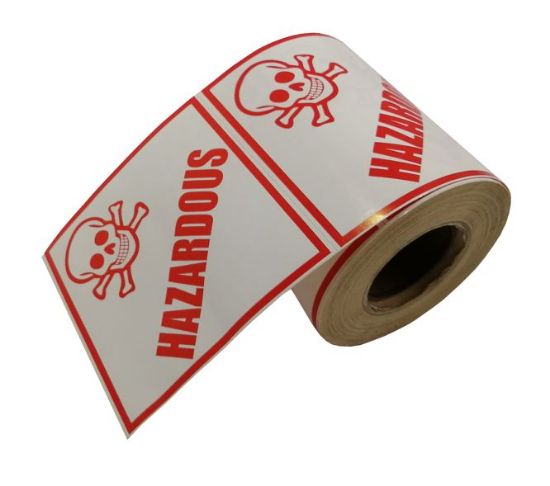 Picture of HAZARDOUS LABEL STICKER SKULL PRINT