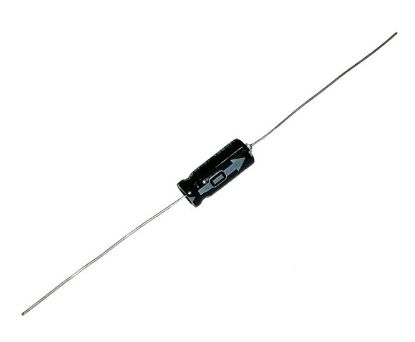 Picture of ELECTROLYTIC CAPACITOR AXIAL 220uF 10V 18x8mm