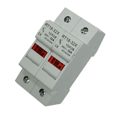 Picture of D/R DUAL FUSE HOLDER 32A 2P 10x38 W/INDICATOR