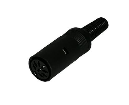 Picture of SOCKET DIN IN-LINE 8W 315-DEG BLACK