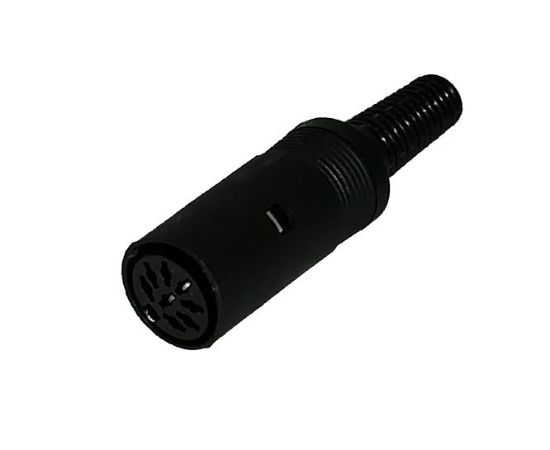 Picture of SOCKET DIN IN-LINE 8W 315-DEG BLACK