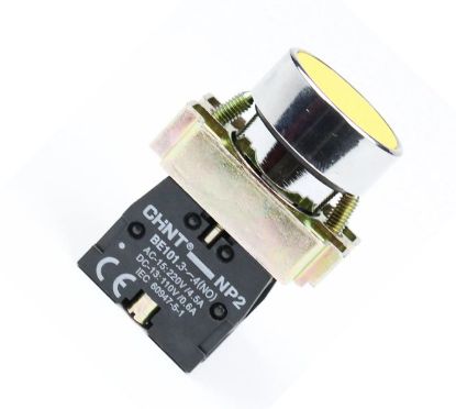 Picture of PUSH BUTTON SWITCH ROUND 22mm SPST YELLOW