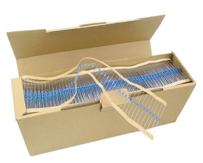 Picture of RESISTOR 1/4W ROUND M/F 1% 1K2 - 5K/BOX