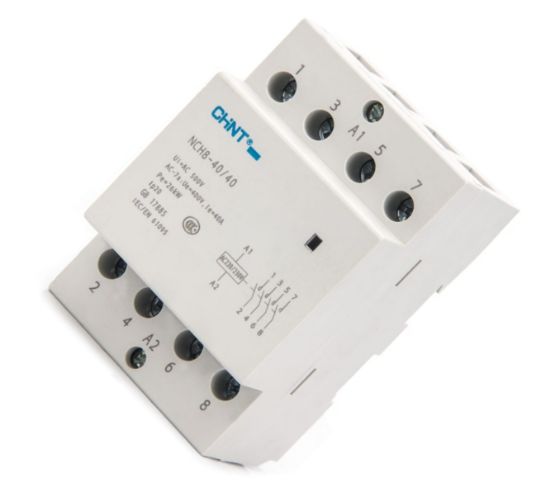 Picture of CONTACTOR 4 POLE N.O. 40-AMP 220VAC DIN