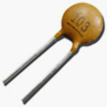Picture of CERAMIC DISK CAPACITOR 47nF 50V P=5mm - MPQ=10/BAG
